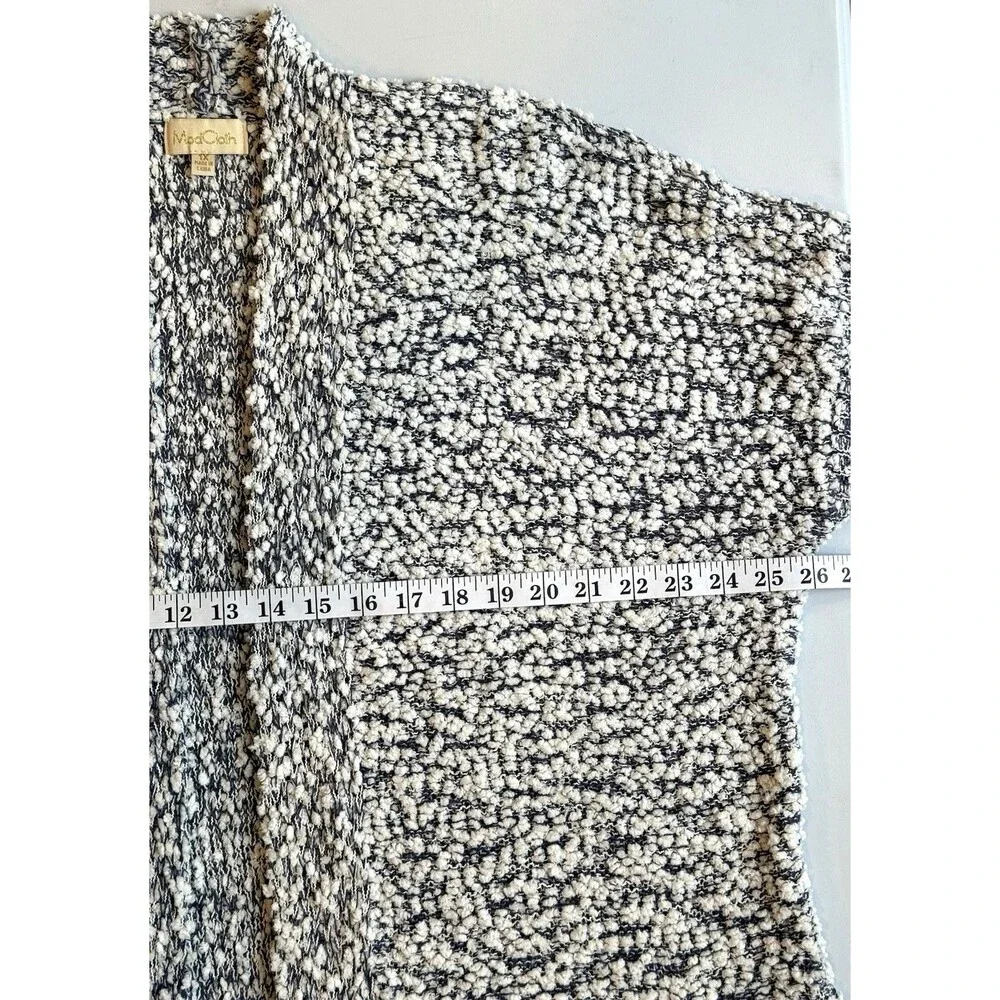 ModCloth Women's Marled Cardigan 1X Blue White Open Front Cozy